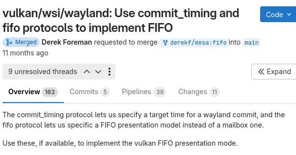 Mesa 24.3 在 Wayland 环境中成功集成了 Vulkan FIFO 支持功能